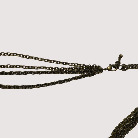 Set Necklace 16-19" Marble Pierced Fishhook Earrings Bracelet Bronze Green Blue - Picture 5 of 13